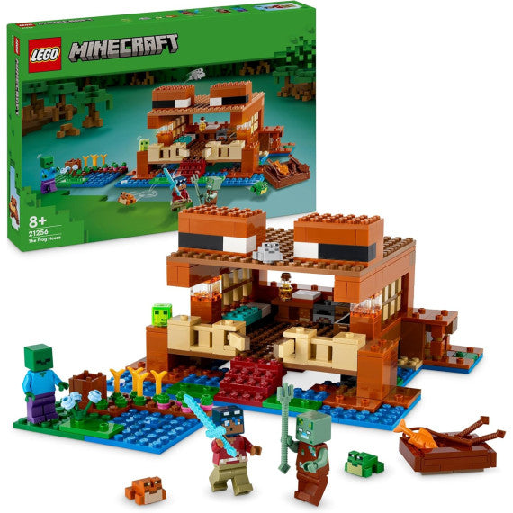 Lego Minecraft - La casa-rana - Lego 21256 casa, zombie, un annegato, uno Slime e 3 rane 400pz Anni 8+