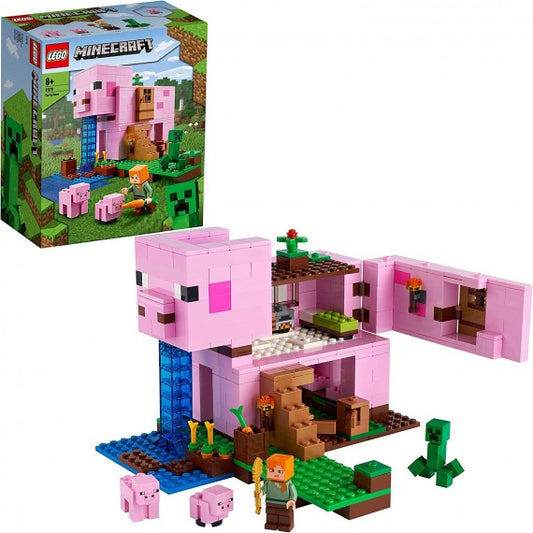 LEGO Minecraft - La pig house - LEGO 21170 CON Minecraft Alex, un iconico Creeper, 2 animali giocattolo Anni 8+