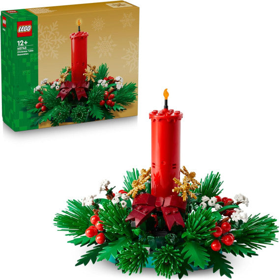 Lego Natale - Decorazione da tavolo natalizia - Lego 40743 centro tavolo con Bacche, Stelle e Fogliame 433pz Anni 12+