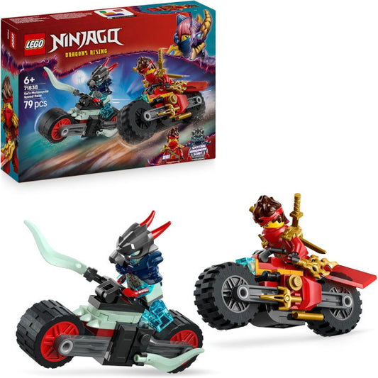 Lego Ninjago - Gara di velocità sulla moto di Kai - Lego 71838 2 motociclette con ruote mobili, 2 minifigure Anni 6+ 79pz