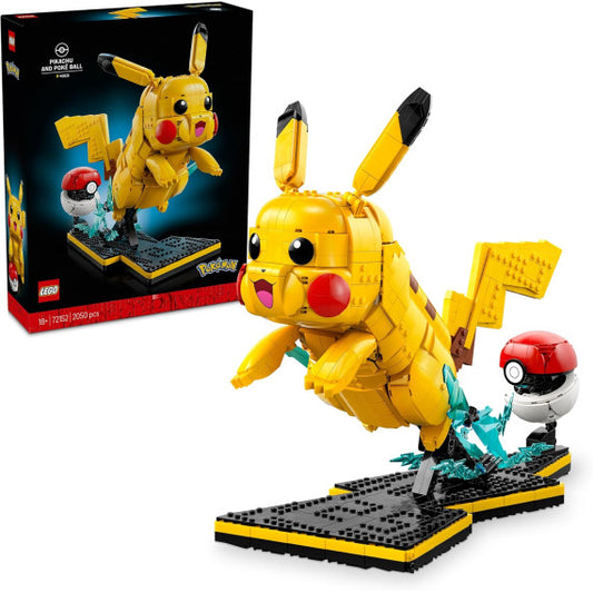Lego Pokemon - Pikachu e Poké Ball - Lego 72152 Pikachu ha orecchie e arti snodabili  2050pz Anni 18+