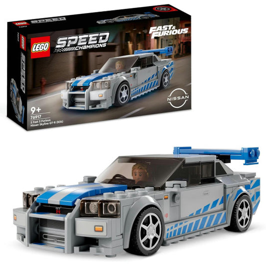 Lego Speed Champions - 2 Fast 2 Furious Nissan Skyline GT-R (R34) - Lego 76917 con Minifigure del Pilota 319pz Anni 9+