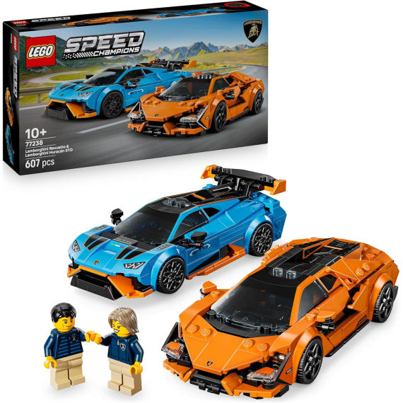 Lego Speed Champions - Lamborghini Revuelto e Huracán STO - Lego 77238 2 bolidi con 2 Minifigure dei Piloti Anni 10+ 607pz
