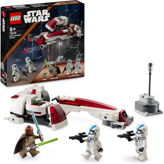 Lego Star Wars - La fuga del BARC Speeder - Lego 75378 con Grogu (Baby Yoda) e la minifigure di Kelleran Beq Anni 8+ 221pz