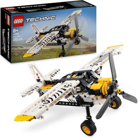 Lego Technic - Aereo Bush - Lego 42198 Veicolo con Elica Rotante, Ali Regolabili,Motore a Pistoni Anni 8+ 333pz