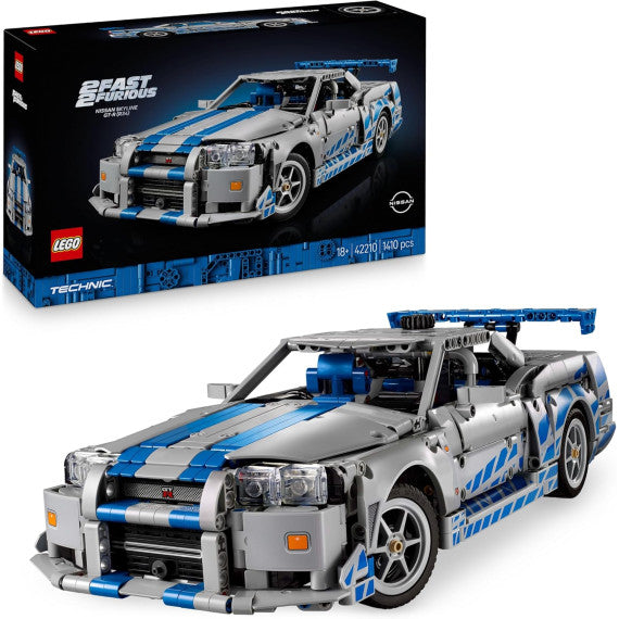 Lego Technic - Auto Nissan Skyline GT-R (R34) 2 Fast 2 Furious - Lego 42210 con Funzione di Derapata Anni 18+ 1410pz