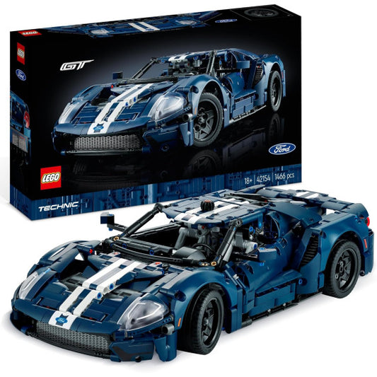 Lego Technic - Ford GT 2022 - Lego 42154 Supercar in Scala 1:12 con Dettagli Originali Anni 18+ 1468pz