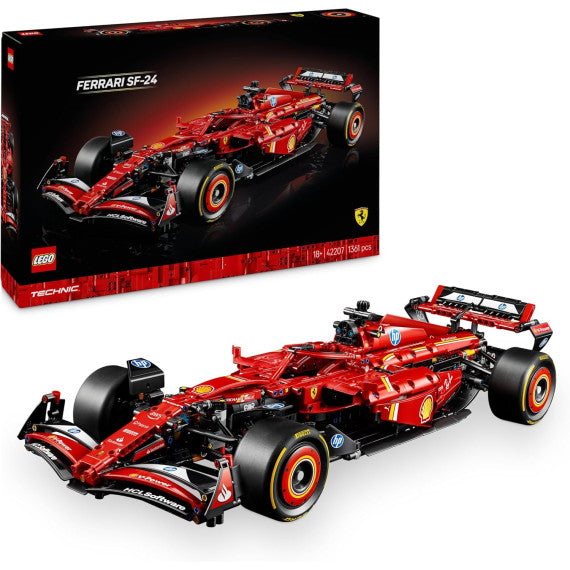 Lego Technic - Monoposto F1 Ferrari SF-24 - Lego 42207 in Scala 1:8 con Motore V6, Cambio, Sterzo e DRS Anni 18+ 1361pz