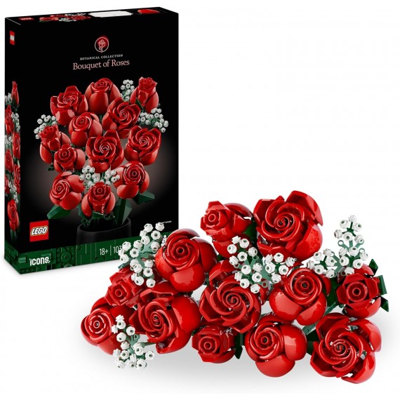 Lego The Botanical Collection - Bouquet di rose - Lego 10328 Crea un bellissimo mazzo di rose ANNI 18+