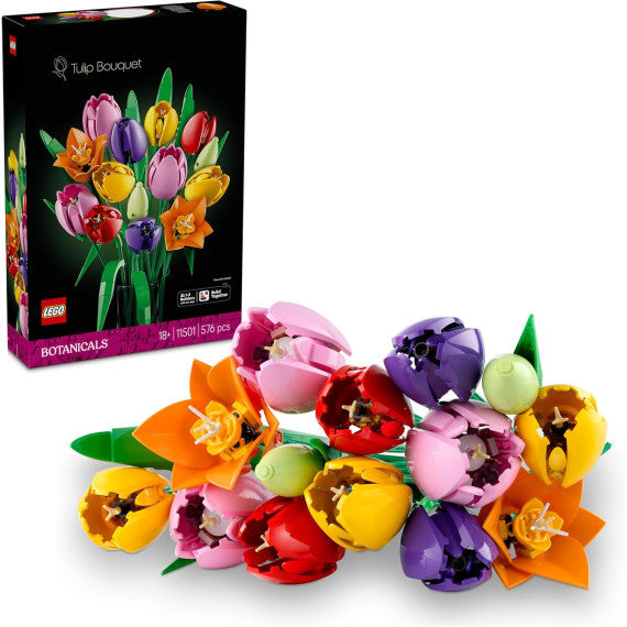 Lego The Botanical Collection - Bouquet di tulipani - Lego 11501 14 Tulipani Artificiali in 5 Colori Anni 18+ 576pz