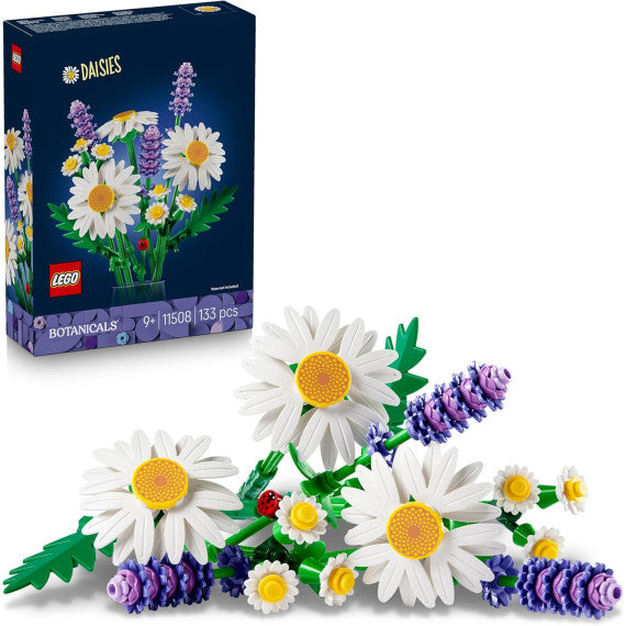 Lego The Botanical Collection - Margherite - Lego 11508 3 grandi margherite , 2 steli di margheritine,3 lavande Anni 9+ 133pz