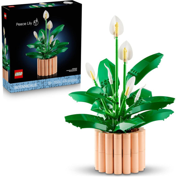 Lego The Botanical Collection - Spatifillo - Lego 11504 con Vaso - con Fiori Bianchi Finti e Boccioli Anni 18+ 474pz